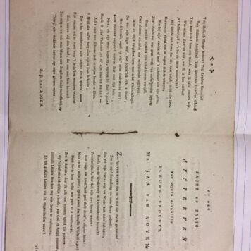Bij het overlijden van den Heere Mr. Jan Van royen den 11 van bloeimaand 1803. z.p. 8º: 7 p.