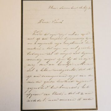 ENSCHEDÉ Brief van L.W. Enschedé (1841-1882), Klein Leeuwenhorst 1865, o.a. betreffende zijn gezondheid. 8(, 3 p.