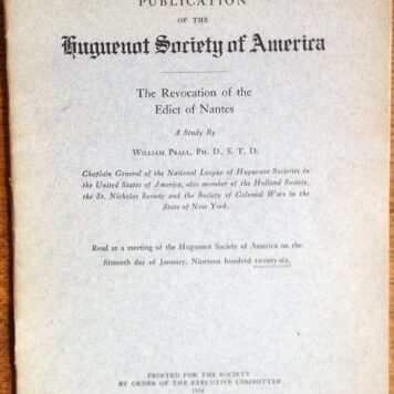 Huguenot Society of America. Proceedings vol 8 (1909-1914). New York 1915, 101 p.