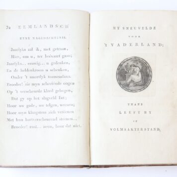 [Complete copy] Eemlandsch Tempe, of Clio op Puntenburgh, landgedicht. Amsterdam, P.J. Uylenbroek, 1803 [2 parts in 1 binding], [2] 12, 120 [4] 121-224, 12, 8 pp.