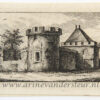 View on a landscape with a fortified building