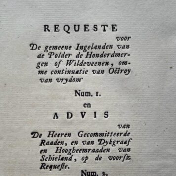 polder De Honderdmergen of Wildeveenen 1749
