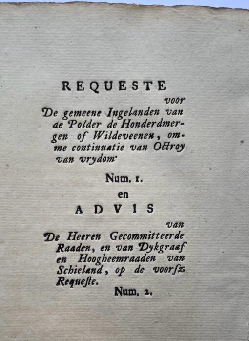 polder De Honderdmergen of Wildeveenen 1749