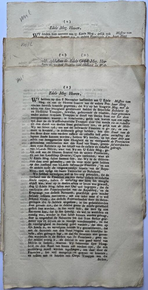 Printed publication Military 1749