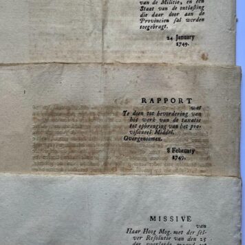 Printed publication Military 1749