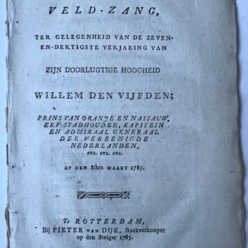Licidas veld-zang ter gelegenheid