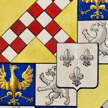 Gruijs, Polman, von Raders, von Grothaus. Hierbij: wapen van U.W. Polman heer van Snelgersma, Godlinse en Garreweer,