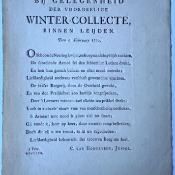 Gedicht Leiden wintercollectie 1770