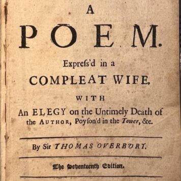 Sir Thomas Overbury The Wife a Poem 1709