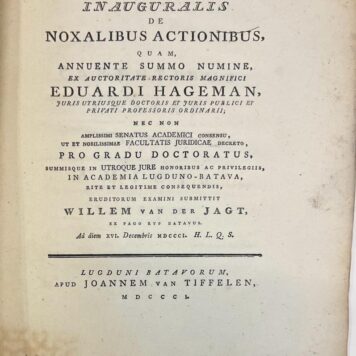 Dissertation of Willem van der Jagt uit De Rijp.