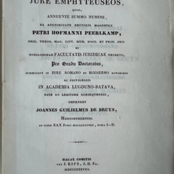 Legal dissertation De Bruyn 1838