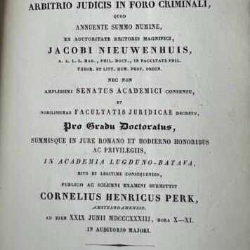 Legal dissertation Perk 1833