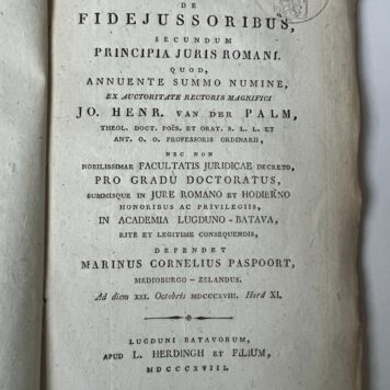 Legal dissertation M.C. Paspoort 1831