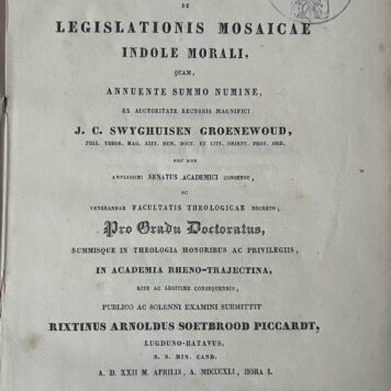 Legal dissertation Soetbrood Piccardt 1841