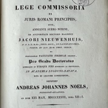 Legal Dissertation Noels 1833