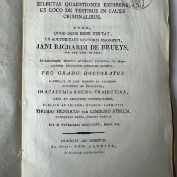 Legal dissertation Van Limburg Stirum 1825
