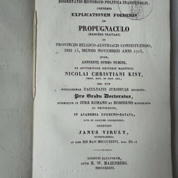 Legal dissertation Janus Viruly 1836