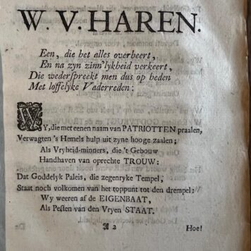 Echo op W. v. Haren. Harderwijk, Dionies van Lennep, 1742