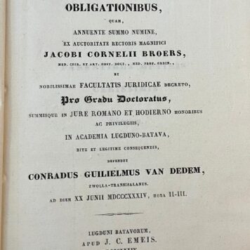 Dissertatie legal 1834 Van Dedem
