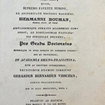 Dissertation Visscher legal 1829