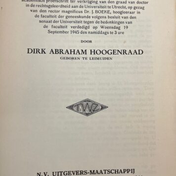 Legal dissertation 1945 Hoogenraad