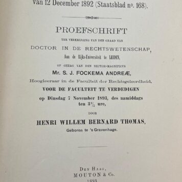Dissertation legal 1893 H. Thomas