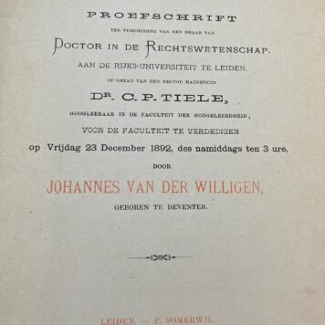 Dissertation 1892 Van der Willigen legal