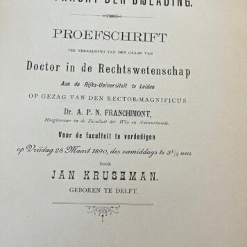 Dissertation legal 1890 Kruseman