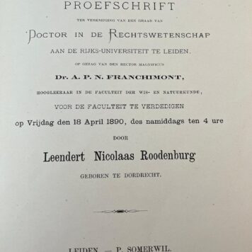 Dissertation legal 1890 Roodenburg