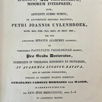 Disseration theology 1837 Toe Water