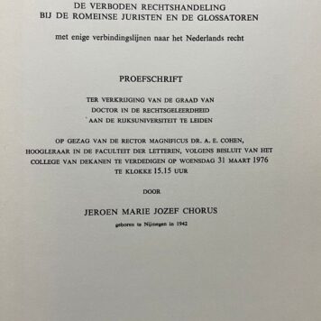 Dissertatie legal Leiden Chorus 1976