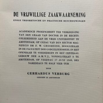 Dissertation Verburg 1949