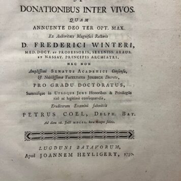 Dissertation legal 1750 Petrus Coel