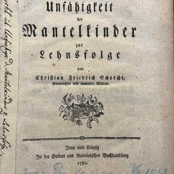 Dissertation legal 1780 Schorcht
