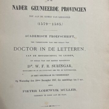Geschiedenis der regeering in de nader geunieerde provincien