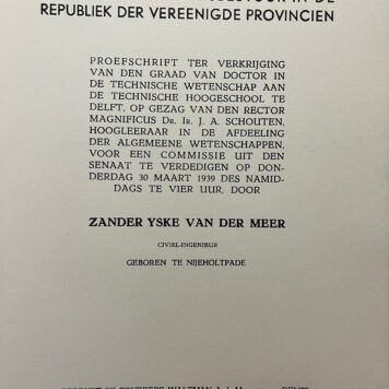 Dissertation 1939 van der Meer