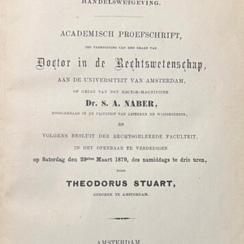 De Amsterdamsche makelaardij. Theodorus Stuart dissertatie