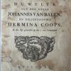 Johannes van Balen en Mejuffrouwe Hermina Coops