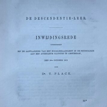 Descendentieleer T. Place oratie 1871