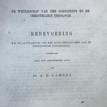 De wetenschap van den godsdienst en de christelijke theologie. G.H. Lamers Groningen