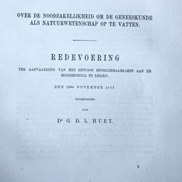 Inaugurele rede Leiden door G.D.L. Huet 1872