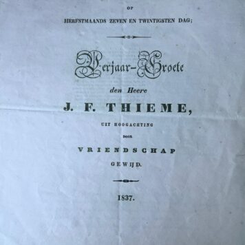 Heer J.F. Thieme R. van Wijk Anthszn. 1837 gedicht