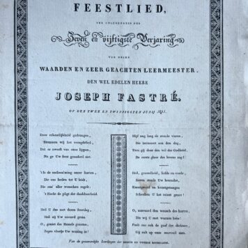 Feestlied Joseph Fastré 1841