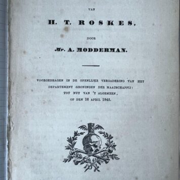 gedicht H.T. Roskes door mr. A. Modderman 1845