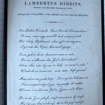 Lambertus Dibbits overlijden door J.P. Laan 1855