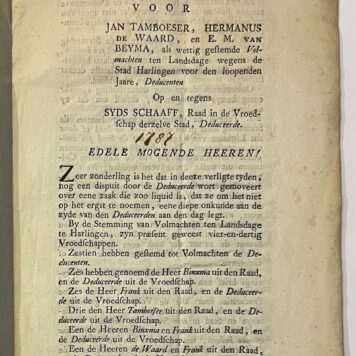 Deductie stemming te Harlingen 1787