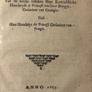 Sententie Maria Stuart en Amalia van Solms. Willem III (1650-)