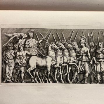 Rare work on Trajan's Column, the plates showing all the scenes and some details and the text elaborating on the scenes.