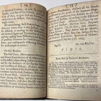 The sentence of the court of Holland, Zealand and Friesland, against mr. Simon van Halewyn