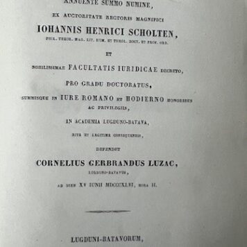 Legal dissertation Luzac 1846
